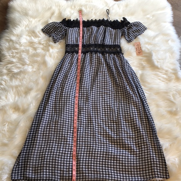 NWT Nanette Lepore Black/White Gingham Maxi Dress - Picture 5 of 14